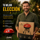 Asador De Carbon Circular Con Ruedas  Portatil