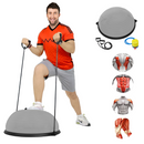 PELOTA PILATES EQUILIBRIO ECOMLAB TIPO BOSU CON LIGAS RESISTENCIA