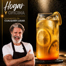Vasos de Vidrio Transparentes con Popote de Vidrio Ecomlab Tapa de Bambú Juego de 4 Piezas