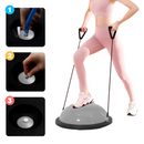 PELOTA PILATES EQUILIBRIO ECOMLAB TIPO BOSU CON LIGAS RESISTENCIA