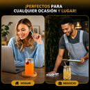 Vasos de Vidrio Transparentes con Popote de Vidrio Ecomlab Tapa de Bambú Juego de 4 Piezas