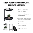 MESA DE CENTRO MINIMALISTA ECOMLAB AUXILIAR DE SALA METALICA BLANCA O NEGRA