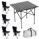 MESA PLEGABLE CAMPING CON 4 SILLAS ECOMLAB JARDIN PORTÁTIL