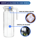JARRA DE VIDRIO CON TAPA ECOMLAB IDEAL PARA AGUA O BEBIDAS