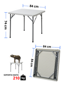 Mesa De Plastico Cuadrada Plegable Ecomlab Hp-84f Jardín