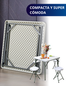 Mesa De Plastico Cuadrada Plegable Ecomlab Hp-84f Jardín