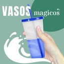 Vasos Magicos Con Tapa y Popote Cambian de Color Kit 20 Piezas