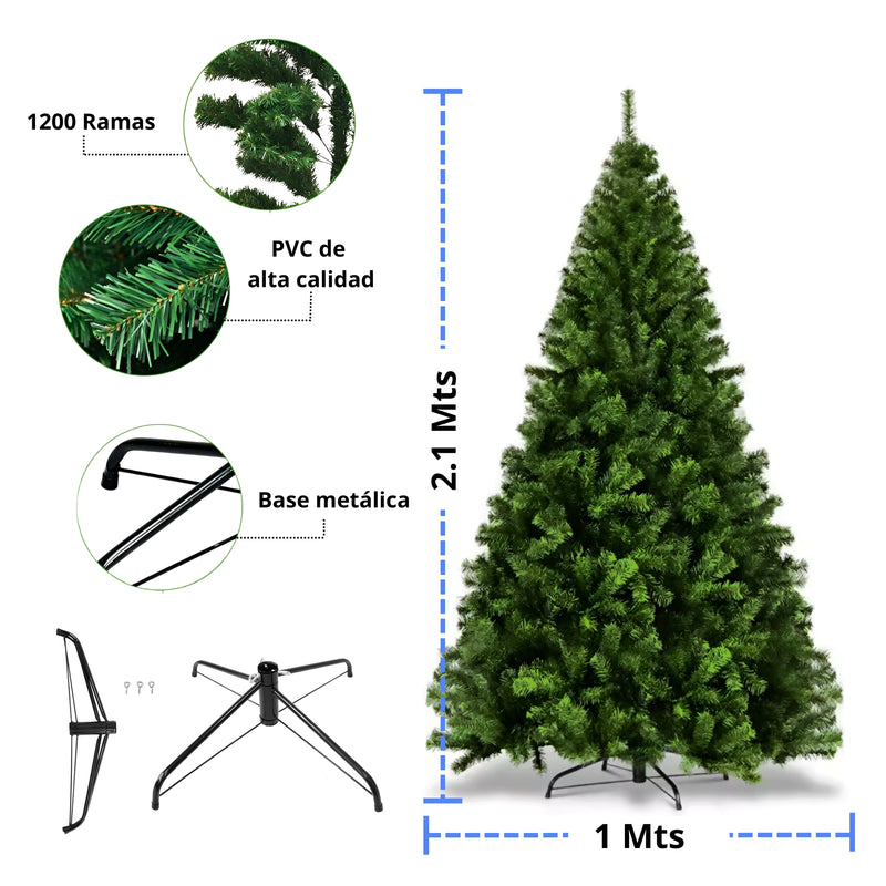 Arbol de Navidad Pino De Navidad Ecomlab 1200 Ramas 2.10 Mts