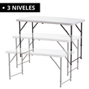 MESA PLEGABLE DE PLASTICO ECOMLAB 3 NIVELES PORTAFOLIO 120CM