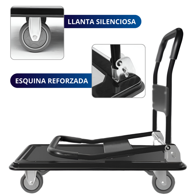 CARRO DE CARGA PLEGABLE ECOMLAB PLATAFORMA DIABLITO PATIN