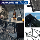 MESA PLEGABLE CAMPING CON 4 SILLAS ECOMLAB JARDIN PORTÁTIL