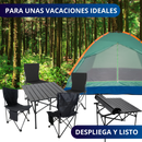 MESA PLEGABLE CAMPING CON 4 SILLAS ECOMLAB JARDIN PORTÁTIL
