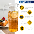 JARRA DE VIDRIO CON TAPA ECOMLAB IDEAL PARA AGUA O BEBIDAS