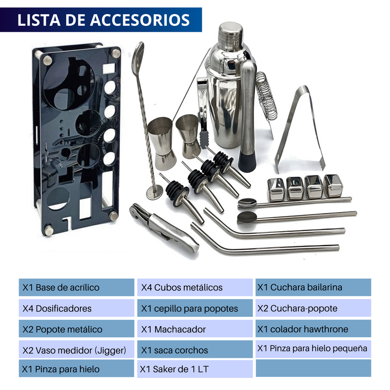 Coctelera Shaker Coctelera Ecomlab Kit Mixología Bartender
