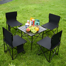 MESA PLEGABLE CAMPING CON 4 SILLAS ECOMLAB JARDIN PORTÁTIL