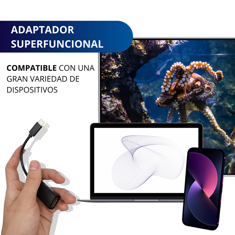 CONVERTIDOR ADAPTADOR HDMI ECOMLAB USB TIPO C A HDMI 4K HD