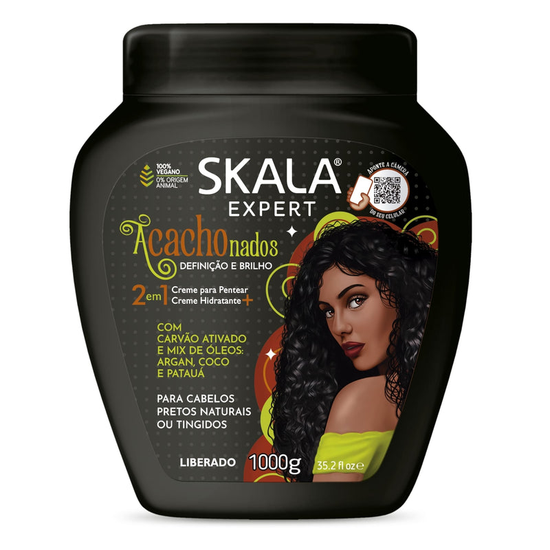 Crema Para Peinar Skala Carbón Activado Cabello Rizado 1kg