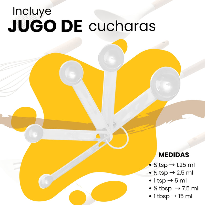Cucharas de Silicona Utensilios de Cocina Ecomlab Set 25 Pcs