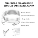 CABLE TIPO C PARA IPHONE 15 ECOMLAB CABLE CARGA RAPIDA DATOS