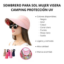 SOMBRERO PARA SOL MUJER VISERA CAMPING PROTECCIÓN UV