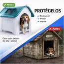 Casa para Perro de Plastico Con Puerta Ecomlab Raza Mediana