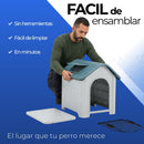 Casa para Perro de Plastico Con Puerta Ecomlab Raza Mediana