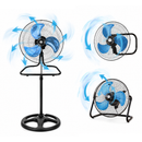 Ventilador 3 en 1 Metálico Multifuncional Pedestal, Piso o Muro 18 Pulgadas Paquete 1 Pieza Ecomlab