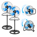 Ventilador 3 en 1 Multifuncional 2 Piezas Metálico Pedestal, Piso o Muro 18 Pulgadas Paquete 2 Piezas Ecomlab