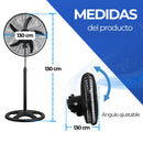 Ventilador de Pedestal 2 Piezas Potente 3 Velocidades 18 Pulgadas Paquete Ecomlab