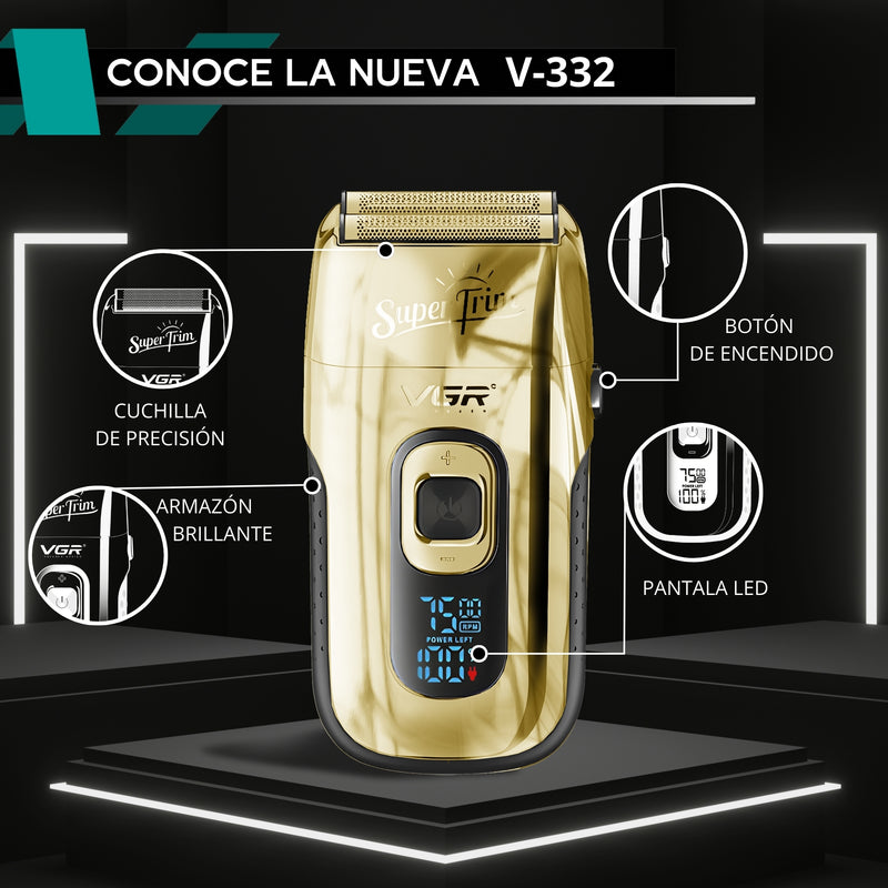 RASURADORA ELECTRICA AFEITADORA VGR V-332 SHAVER RECARGABLE