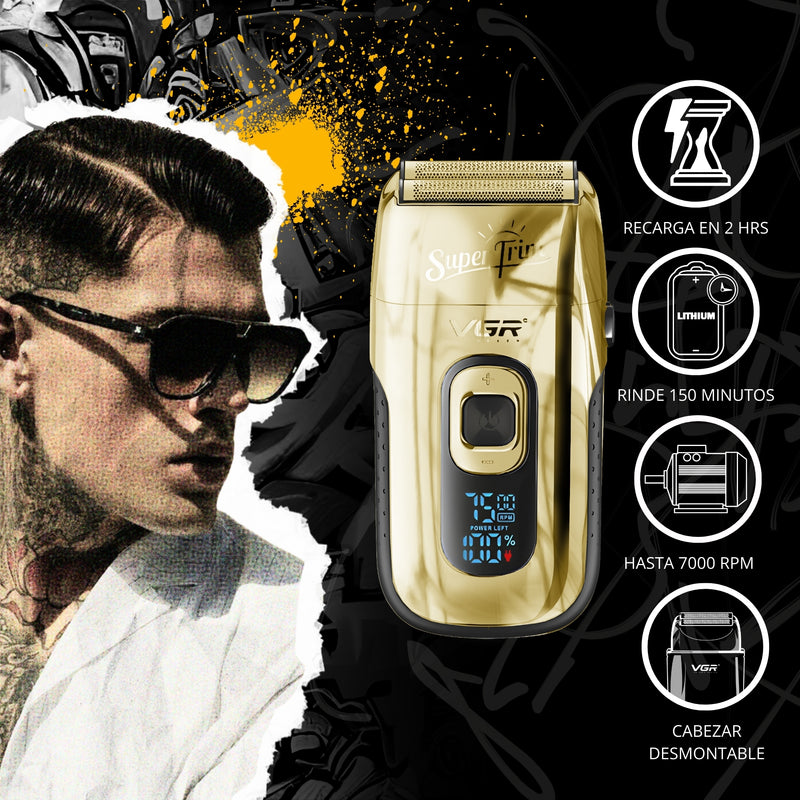 RASURADORA ELECTRICA AFEITADORA VGR V-332 SHAVER RECARGABLE