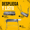 Asador Portátil Parrilla Plegable Acero Inoxidable Gratis Bolsa Transportadora