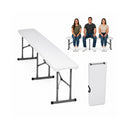 Banca Plegable de Plástico de 180 cm Tipo Portafolio, Ecomlab Resistente y Fácil de Transportar HP-180CD