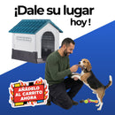 Casa para Perro Raza Mediana Desmontable con Puerta y Baño