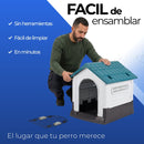 Casa para Perro Raza Mediana Desmontable con Puerta y Baño
