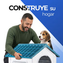 Casa para Perro Raza Mediana Desmontable con Puerta y Baño