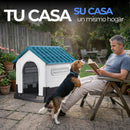 Casa para Perro Raza Mediana Desmontable con Puerta y Baño