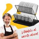 Escurridor de platos y vasoso con organizador 2 niveles