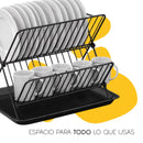 Escurridor de platos y vasoso con organizador 2 niveles