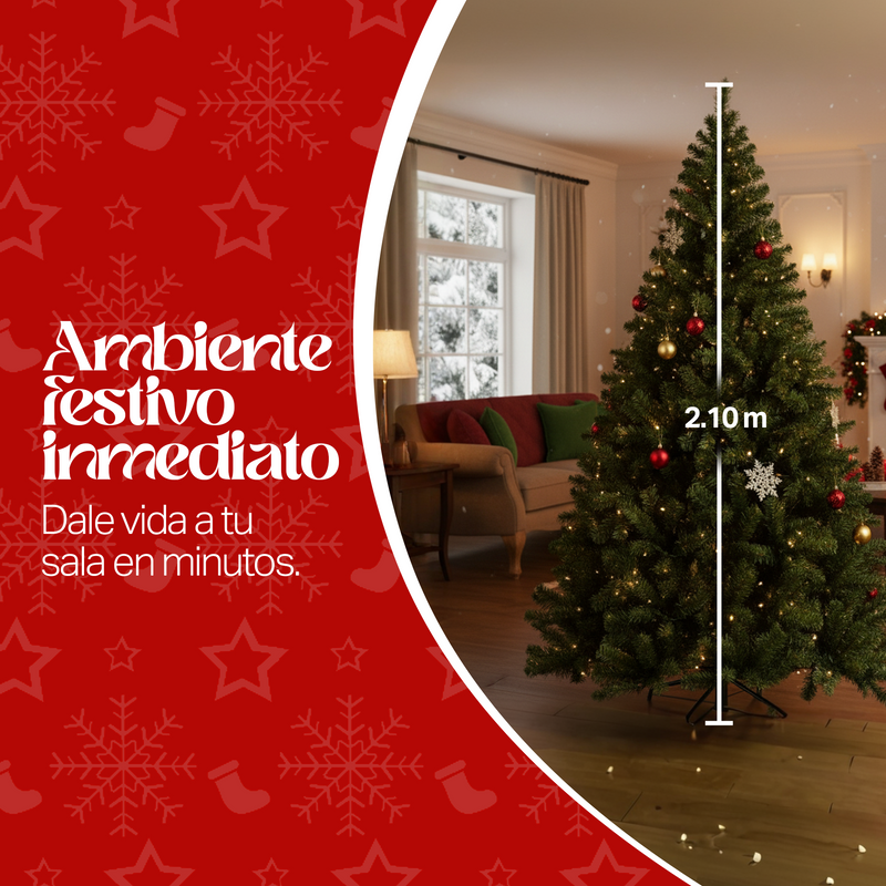 ARBOL DE NAVIDAD PINO NAVIDEÑO ECOMLAB FRONDOSO 2.10 MTS