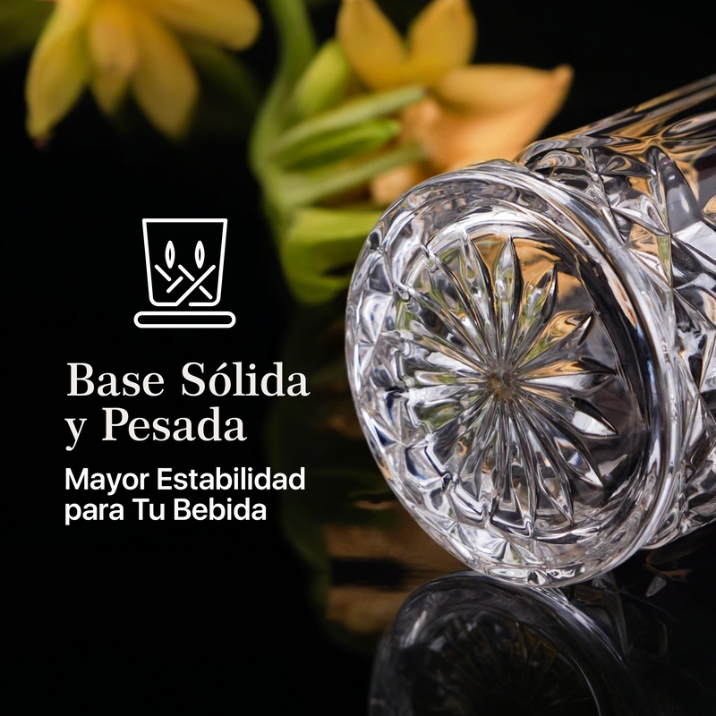 VASOS DE VIDRIO WHISKEY ECOMLAB OLD FASHION JUEGO DE 6 Pcs