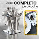 Juego de Cubiertos Acero Inoxidable Ecomlab 24 pcs y 1 Organizador
