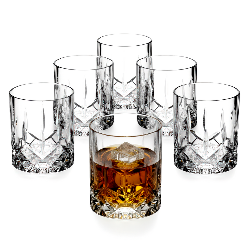 VASOS DE VIDRIO WHISKEY ECOMLAB OLD FASHION JUEGO DE 6 Pcs