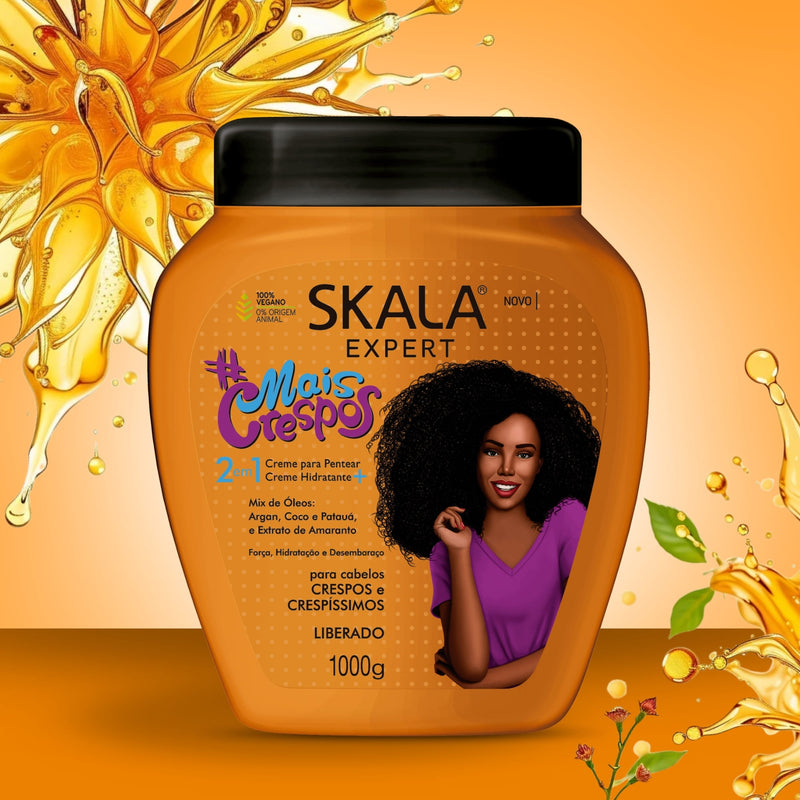 Crema Para Peinar Skala Mix Óleos Cabello Rizado Crespo 1kg