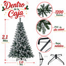 Árbol De Navidad Pino Nevado de 2.10 Mts Gratis Pie de Árbol