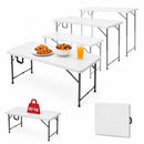 Mesa Plegable de Plástico Portátil Ecomlab Tipo Portafolio de 120 cm – 3 Niveles de Altura