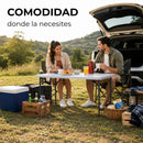 Mesa Plegable de Plástico Portátil Ecomlab Tipo Portafolio de 120 cm – 3 Niveles de Altura