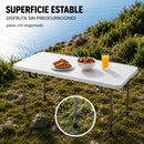 Mesa Plegable de Plástico Portátil Ecomlab Tipo Portafolio de 120 cm – 3 Niveles de Altura