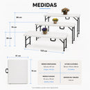 Mesa Plegable de Plástico Portátil Ecomlab Tipo Portafolio de 120 cm – 3 Niveles de Altura