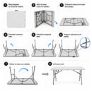 Mesa Plegable de Plástico de 180 cm Tipo Portafolio, Ecomlab Resistente y Multifuncional HP-180CZ